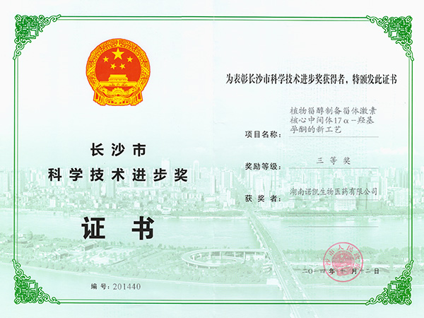 Changsha Science and Technology Progress Award
